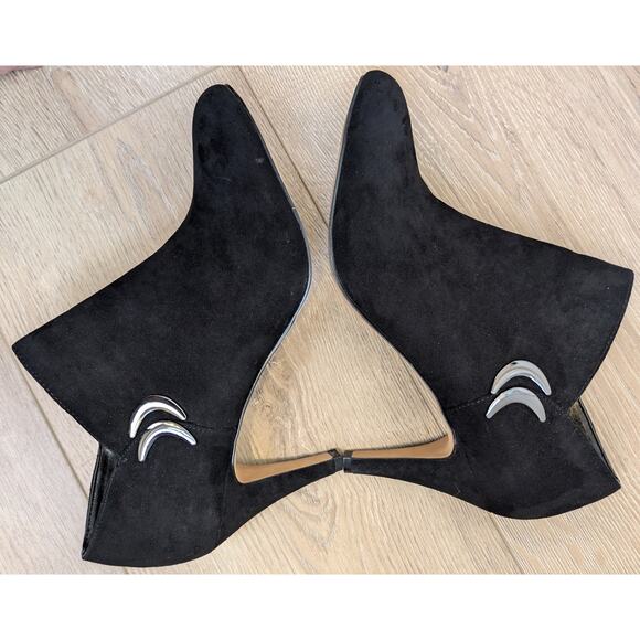 Kelly & Katie Stiletto Booties 9 Carolyn Black Faux Suede Dressy Baddie - Picture 4 of 11